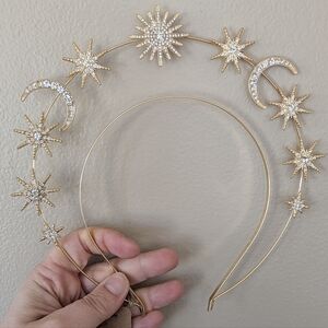 Gold Star and Moon Halo Headband